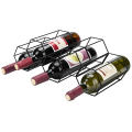 Rustic 5 bottles wine holder tabletop metal wire wine bottle rack shelf